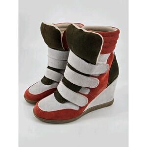 Cassis Cote D'Azure Oriane Suede Leather High Top Platform Sneaker Sz 39 US 8.5